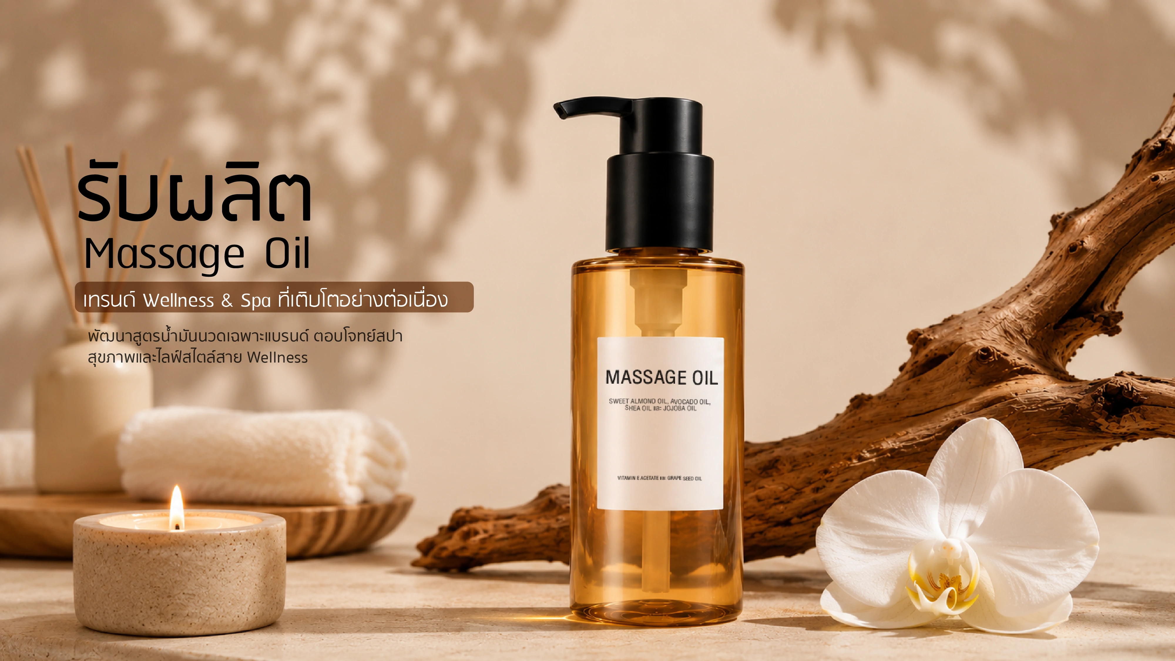 รับผลิต Massage Oil OEM ODM น้ำมันนวด สปา Wellness Aromatherapy โดย TPP Biotech